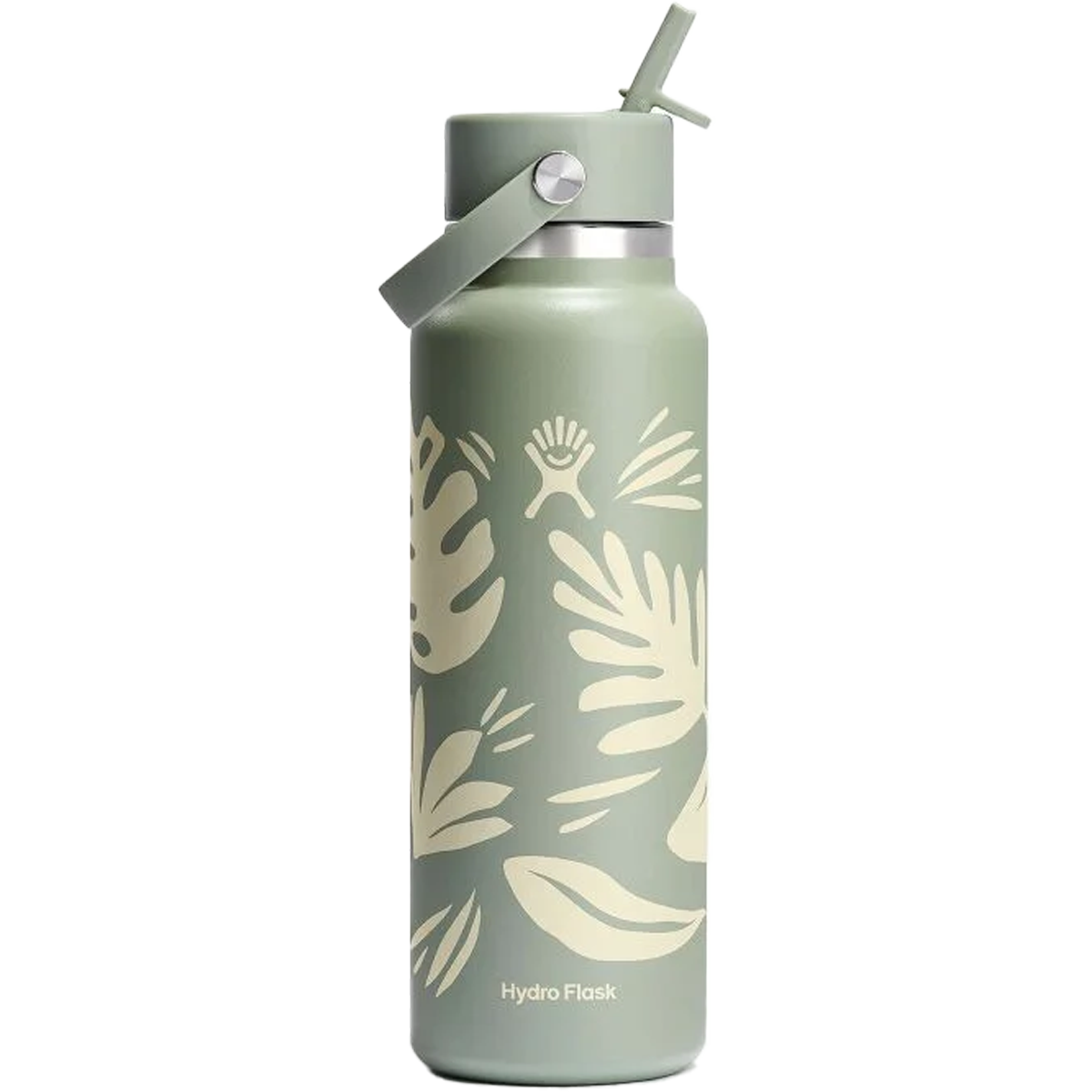40 oz Wide Mouth Water Bottle with Flex Straw Cap - Insulated Stainless Steel Tumbler for Gym, Hiking & Outdoor Activities