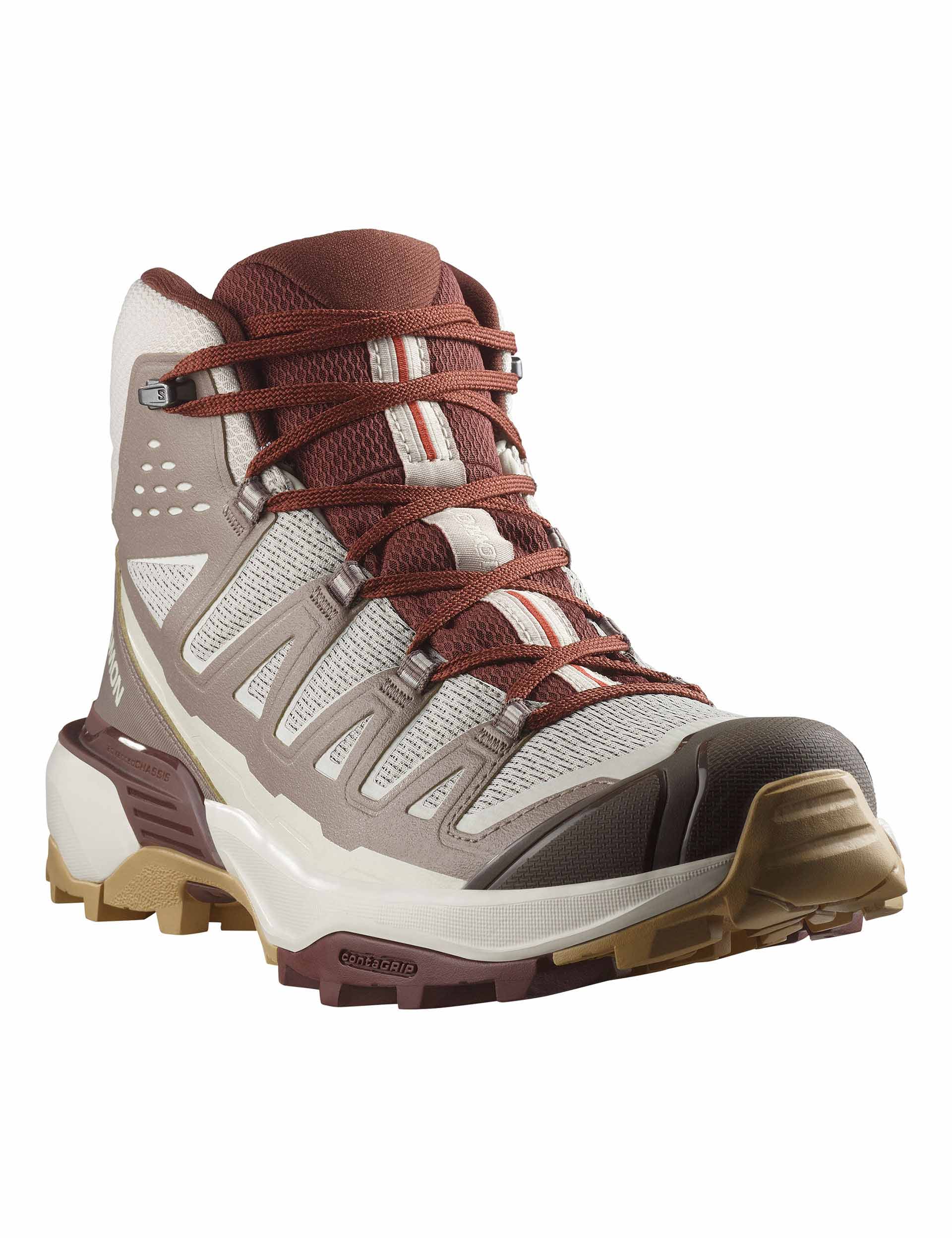 X Ultra 360 Edge Mid Gore-Tex Hiking Boots for Men & Women - Waterproof, Lightweight & Durable (Silver Cloud/Iron/Rum Raisin) - Perfect for Trail Running, Backpacking & Outdoor Adventures