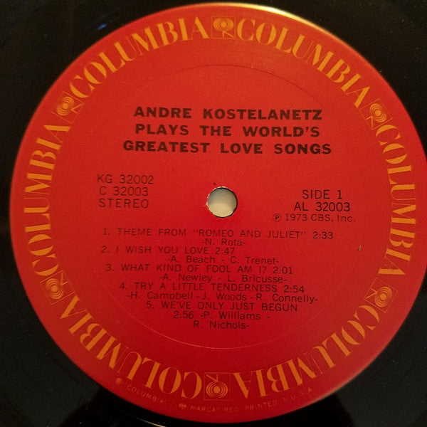 Kostelanetz Plays The World's Greatest Love Songs - 2xLP Vinyl Record (Compilation, Near Mint or Mint Condition) - Romantic Music for Dinner Parties & Relaxation