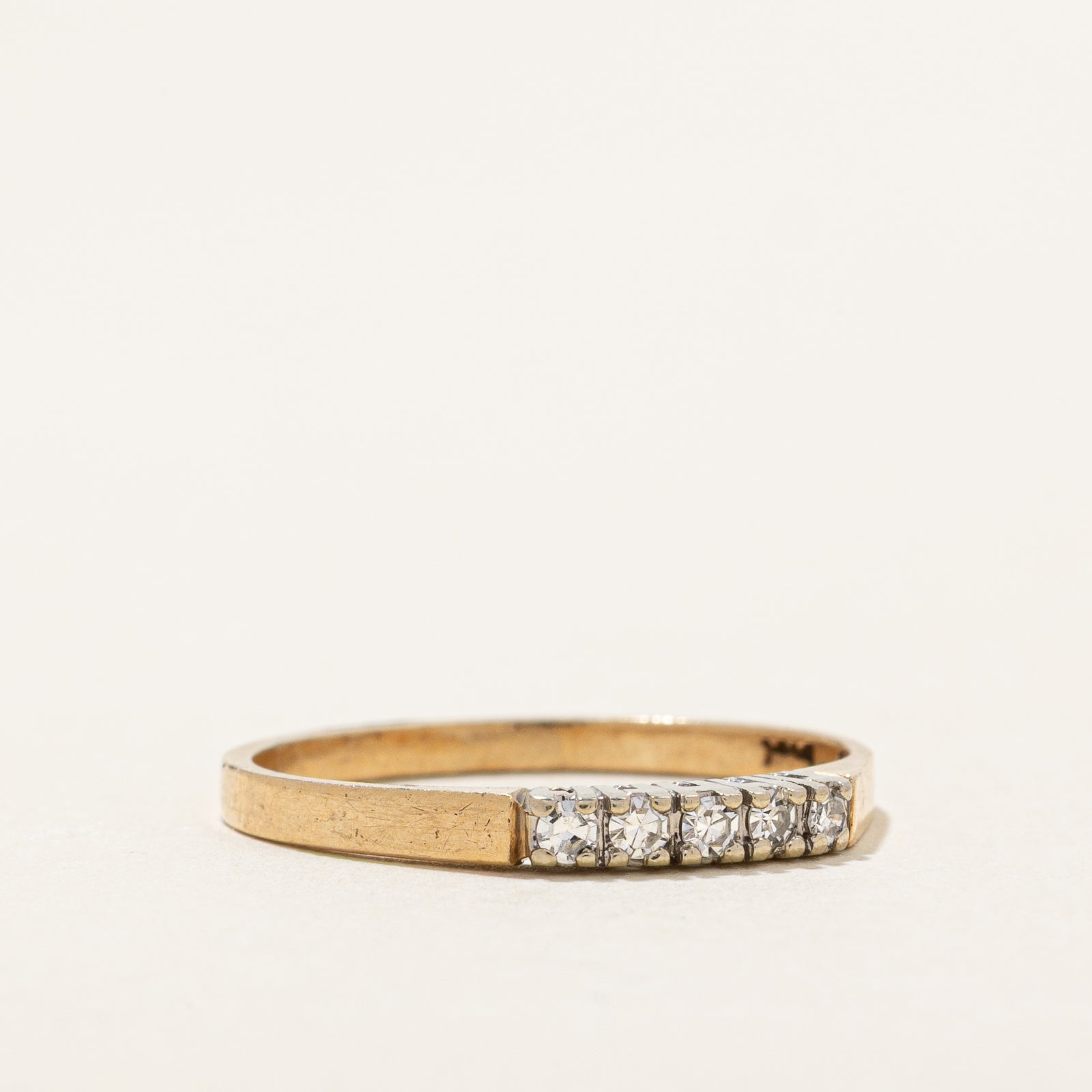 0.10ctw Five Stone Diamond Ring - Size 6.75 | Elegant Wedding Band, Anniversary Gift for Her | Perfect for Engagements, Proposals & Special Occasions