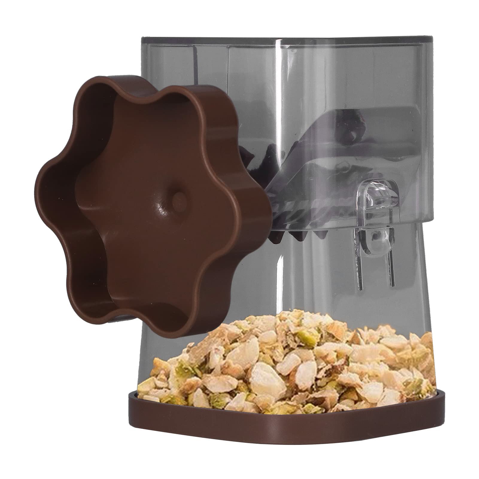 Premium Manual Nut Chopper - Heavy Duty Nut Grinder & Dry Fruit Slicer for Pecans, Hazelnuts, Almonds - Durable Kitchen Tool for Baking & Cooking (Brown) - Perfect for Meal Prep, Snacks & Desserts