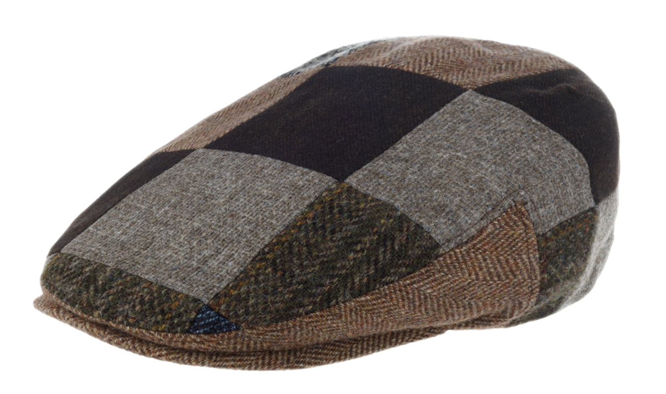 Lierys Wool Tweed Patchwork Flat Cap for Men - Vintage Newsboy Hat with Classic Herringbone Pattern - Perfect for Outdoor Activities, Casual Wear, and Fashion Accessories