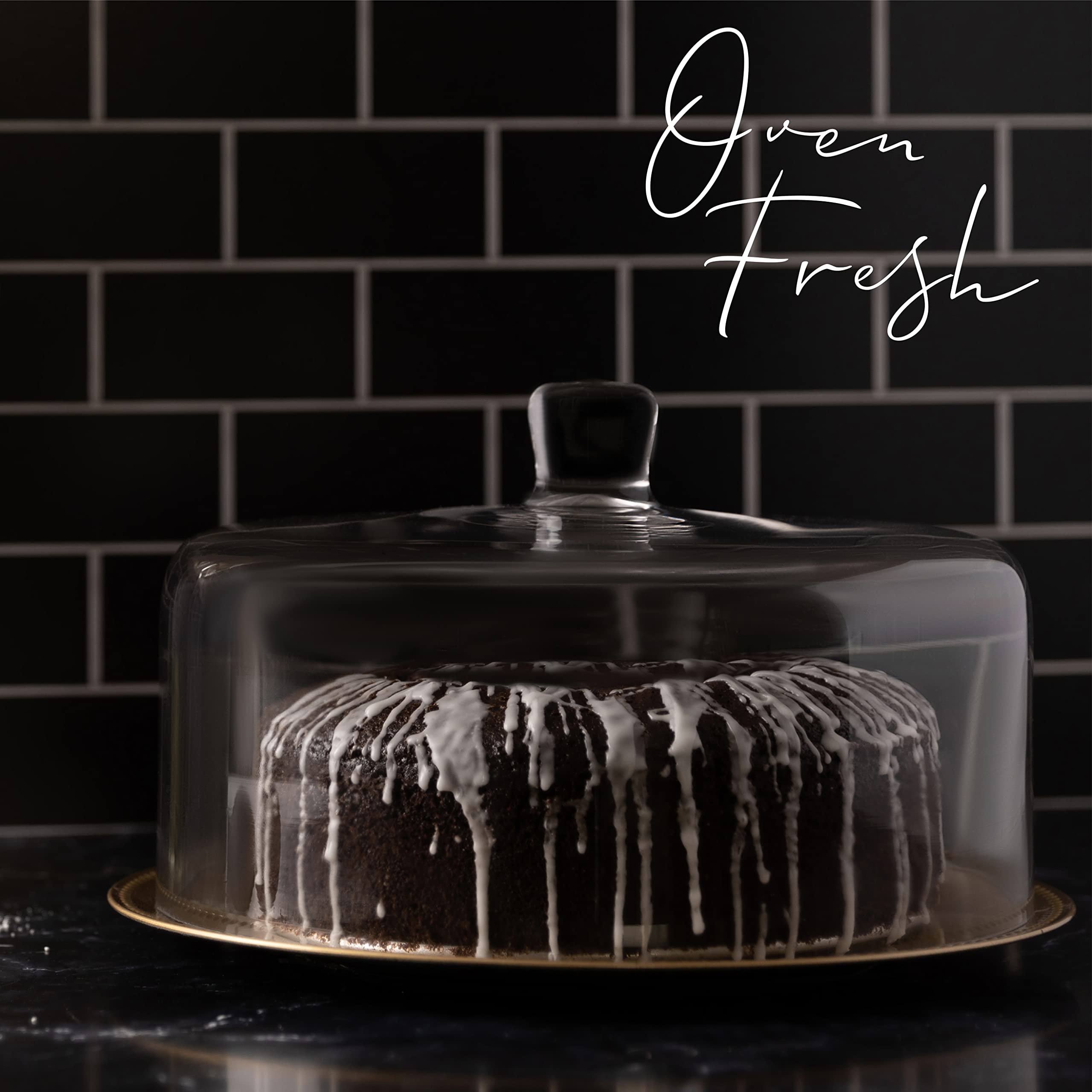 Galashield 12-Inch Glass Cake Dome with Lid - Airtight Cake Cover for Freshness, Display & Storage | Perfect for Birthday Cakes, Wedding Desserts & Bakery Showcases