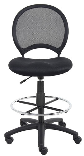 Boss Mesh Back Drafting Stool B16215 - Adjustable Height Office Chair with Lumbar Support - Perfect for Architects, Designers & Home Office Workspaces