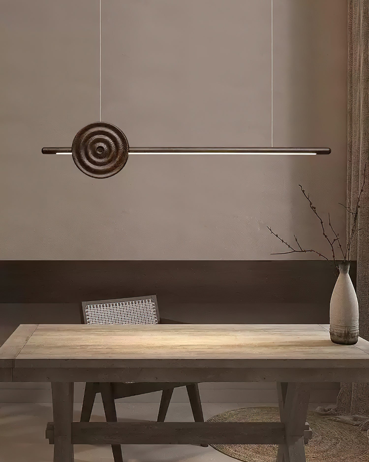 Handcrafted Wooden Erhu Chandelier - Traditional Chinese Musical Instrument Inspired Lighting Fixture for Living Room, Dining Room, or Bedroom Decor
