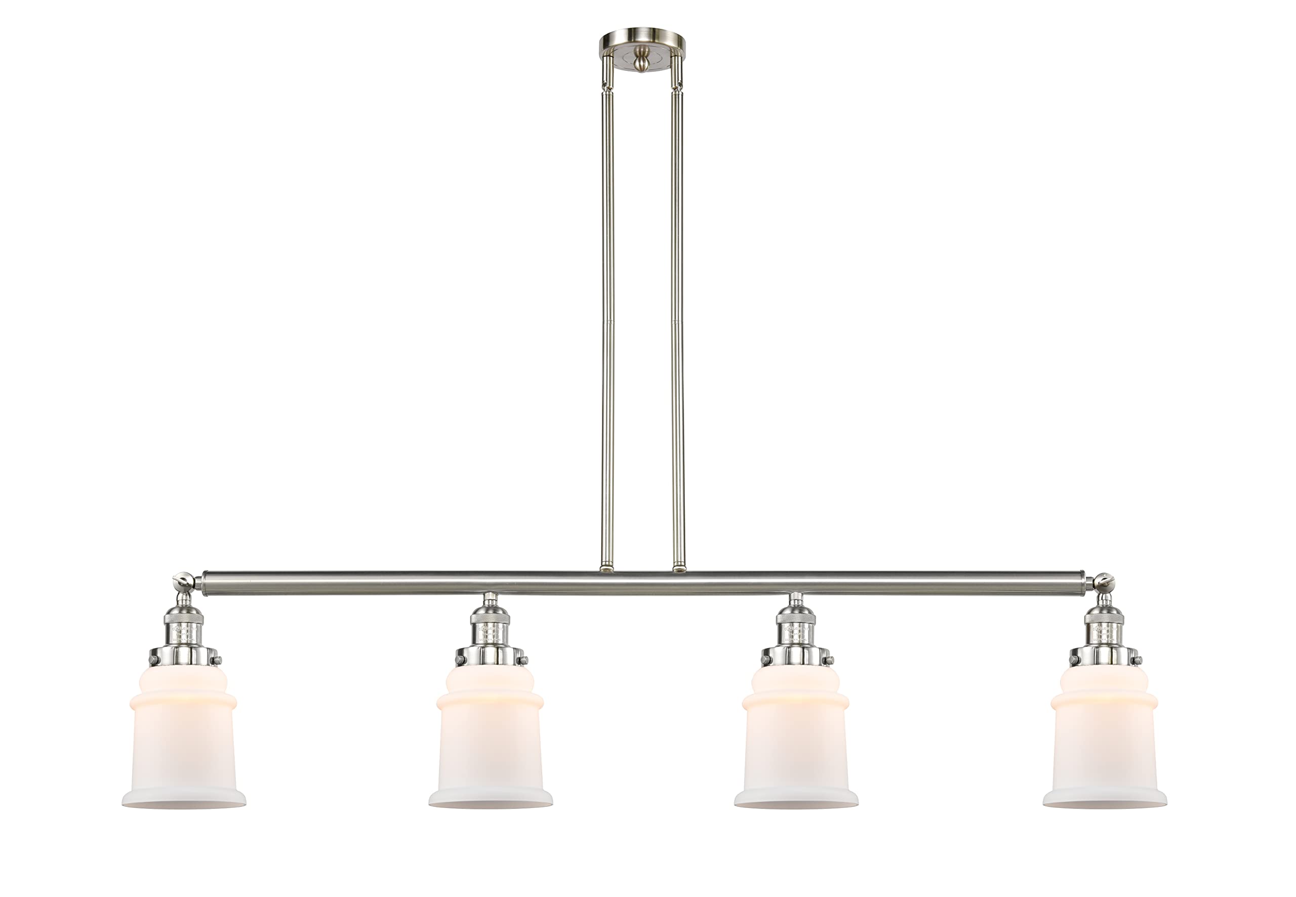 214-SN-G181 Brushed Satin Nickel 3-Light Island Pendant Light - Modern Kitchen Lighting Fixture for Dining Room & Breakfast Bar