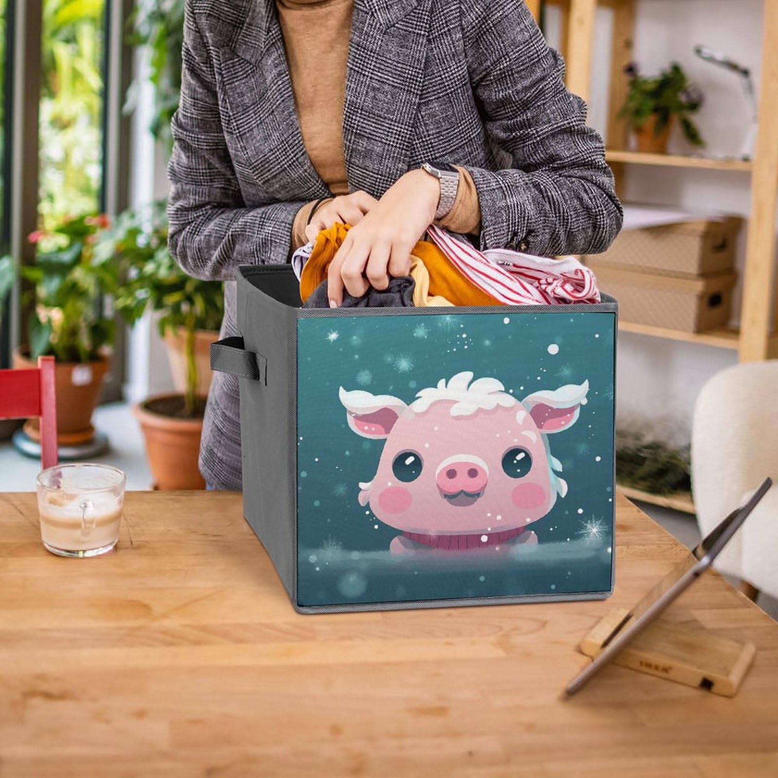 Collapsible Storage Bins with Handles - 6PCS Waterproof Cube Organizers for Home, Office & Toys