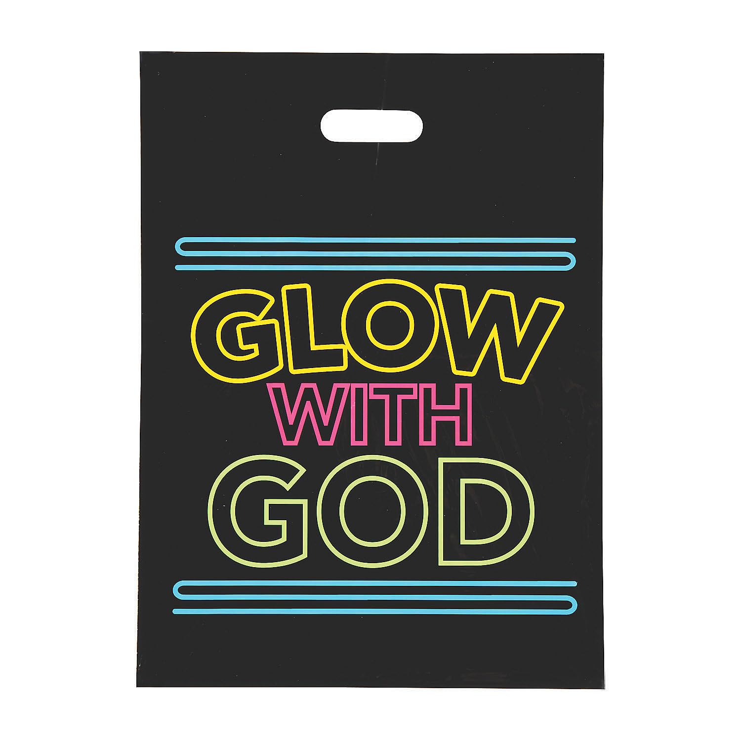 Fun Express Neon Faith Trick-Or-Treat Goody Bags - 50-Piece Party Supplies Set for Halloween, VBS Vacation Bible School Decorations & Church Events - Perfect for Kids' Treat Bags, Sunday School Prizes & Religious Celebrations