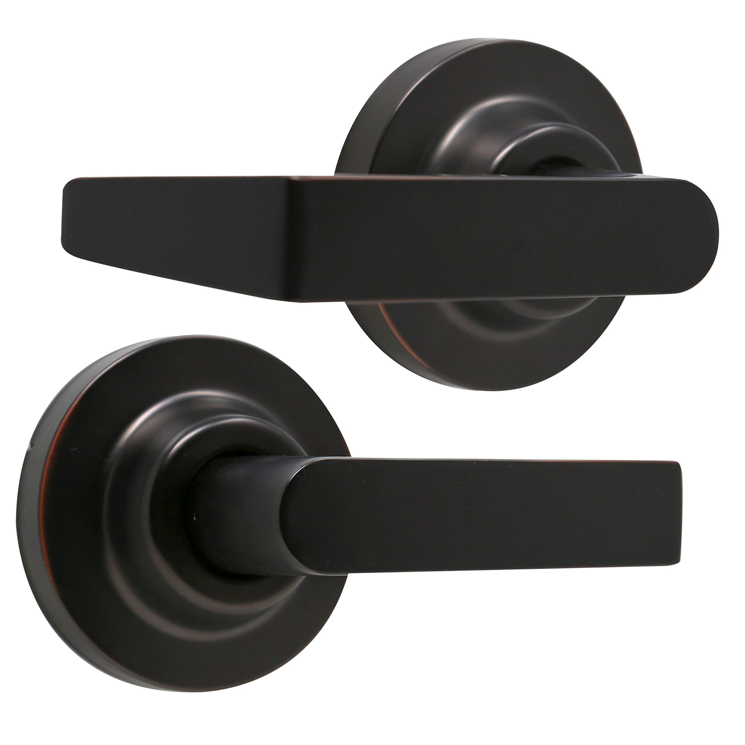 MiLocks Grade 1 Commercial Heavy Duty Cylindrical Lever Lock - Oil Rubbed Bronze Finish for Passage Doors | Ideal for Office Buildings, Warehouses & Industrial Facilities