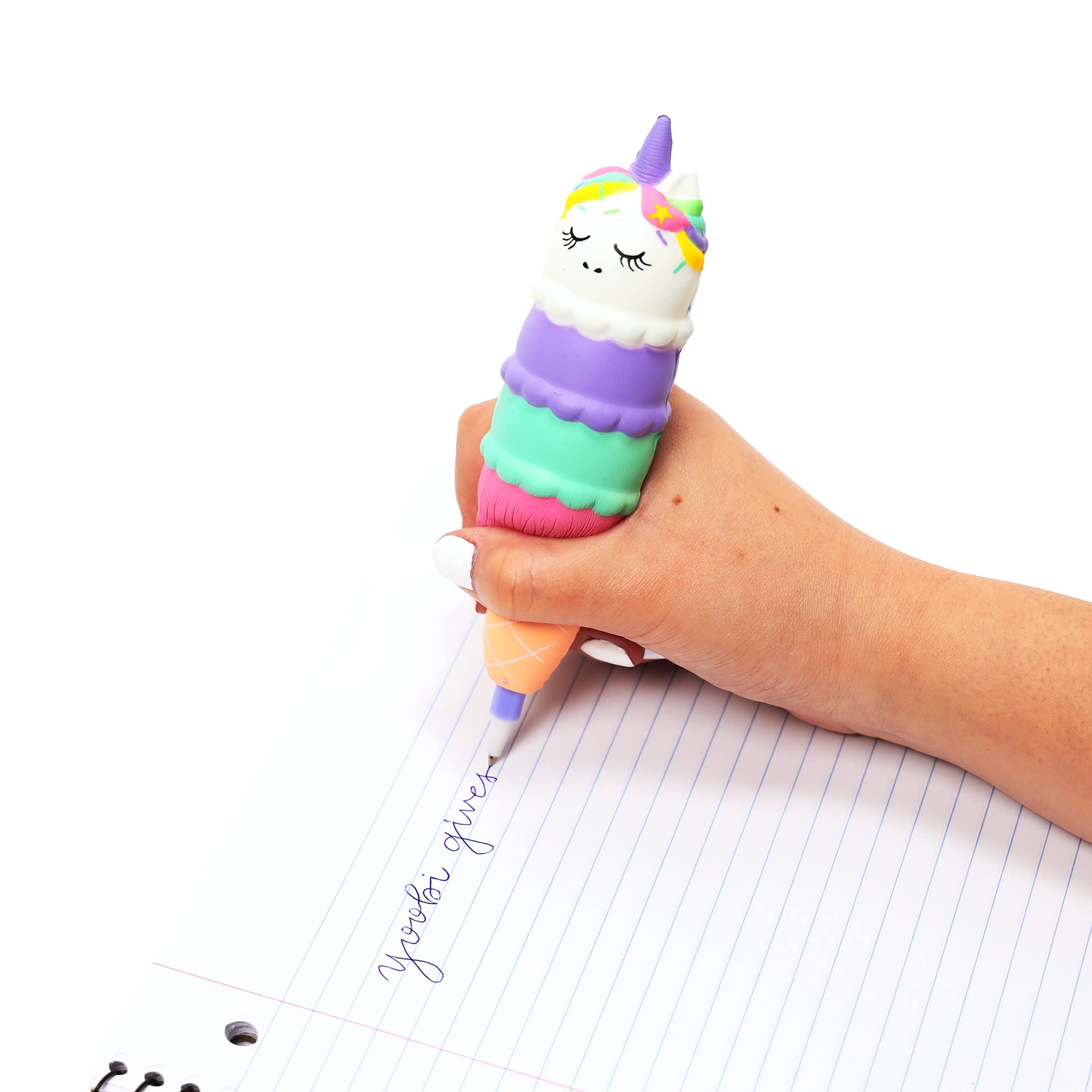 Unicorn Ice Cream Squishy Ballpoint Pen - Cute Kawaii Writing Tool for Kids, Students & Office Use - Fun Stress Relief Gift for Girls, Boys & Adults - Perfect for Journaling, Note Taking & DIY Crafts