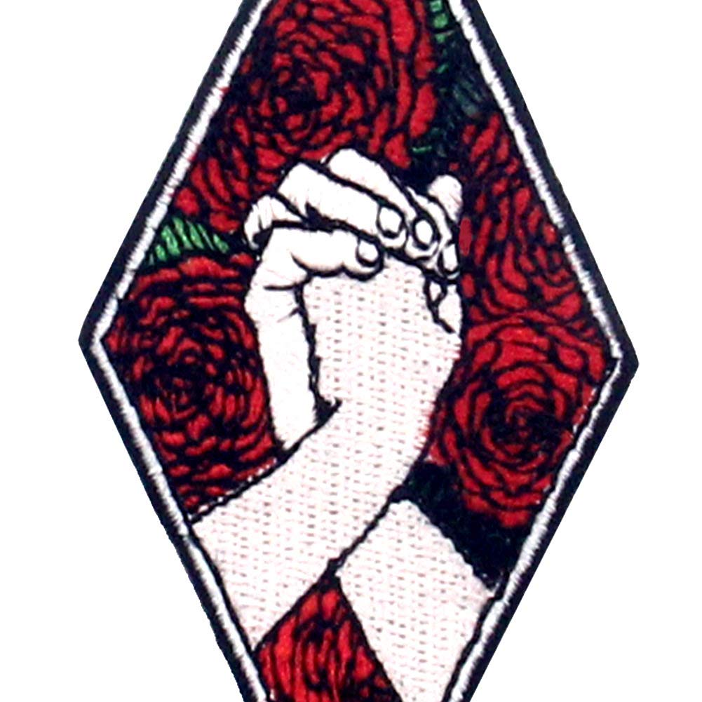 Rose Applique Embroidered Love Badge - Iron On or Sew On Patch for DIY Crafts, Jackets, Bags & Denim - Romantic Gift for Valentine's Day & Anniversaries