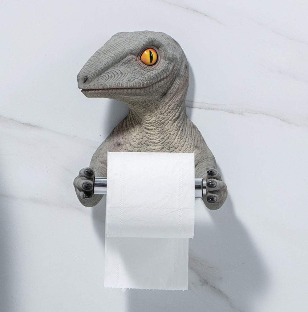 Dinosaur Toilet Paper Holder - 3D Wall Mounted Bathroom Tissue Roll Rack for Kids Room, Dino Themed Decor - Perfect for Children's Bathroom, Playroom & Dinosaur Nursery