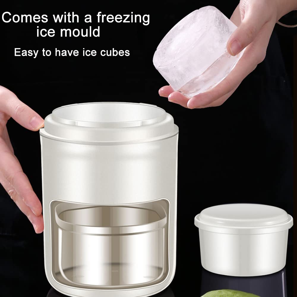 Portable Manual Ice Crusher & Shaver - Slush Machine, Snow Cone Maker with Ice Cube Mold for Homemade Ice Cream, Slushies & Iced Drinks - Perfect for Parties, BBQs & Summer Refreshments