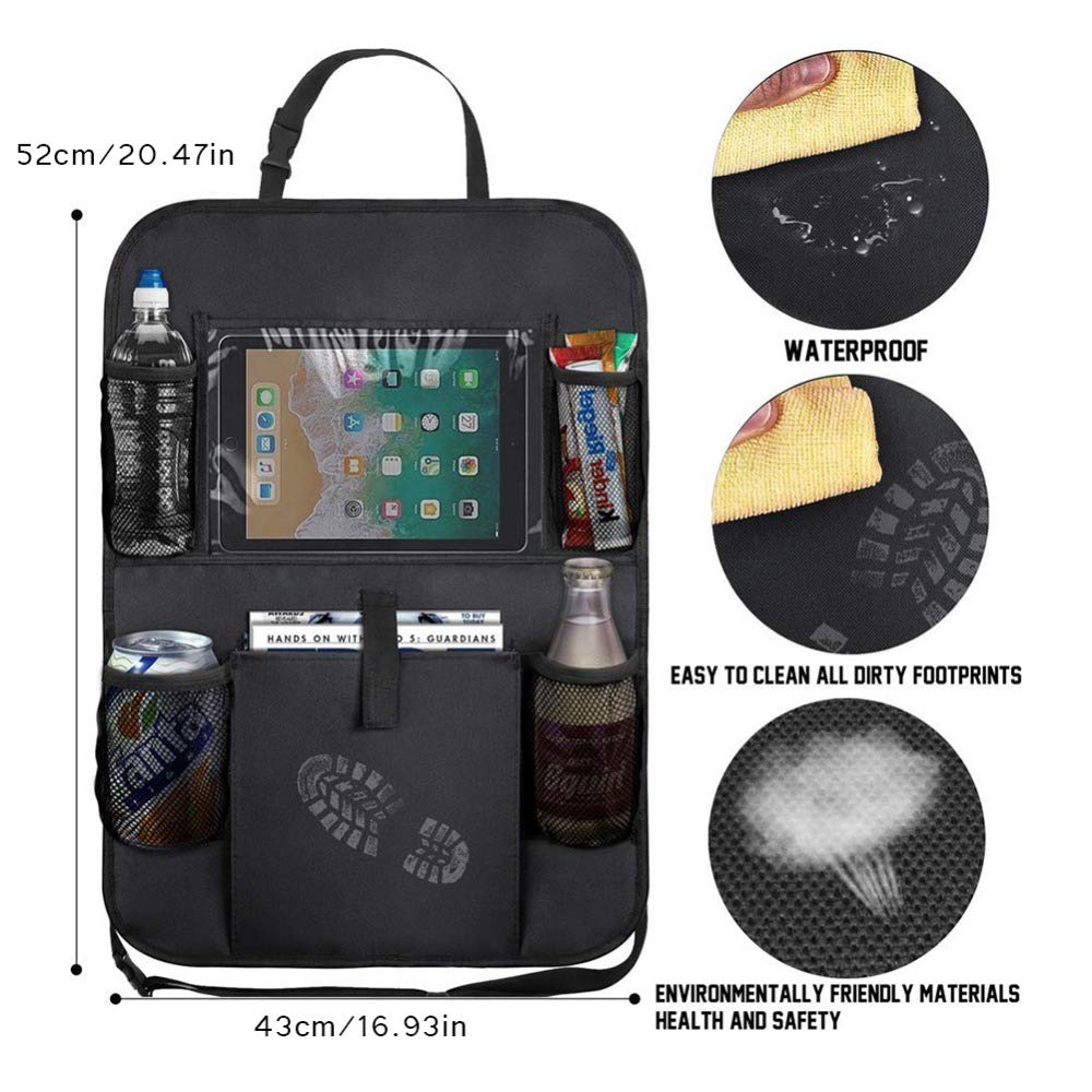 2 Pack Car Back Seat Organizer for Kids - Waterproof Auto Storage Organizer with Pockets, Child Seat Protector & Interior Accessories | Perfect for Road Trips, School Commute & Family Travel