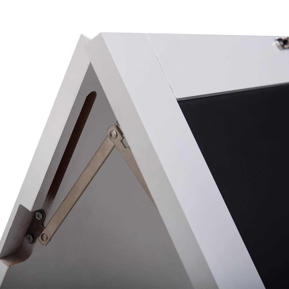 Foldable Wall Mounted Desk with Storage Compartments & Blackboard - Modern Floating Folding Workstation for Home Office, Living Room - White | Space-Saving Laptop Desk for Small Apartments & Dorm Rooms