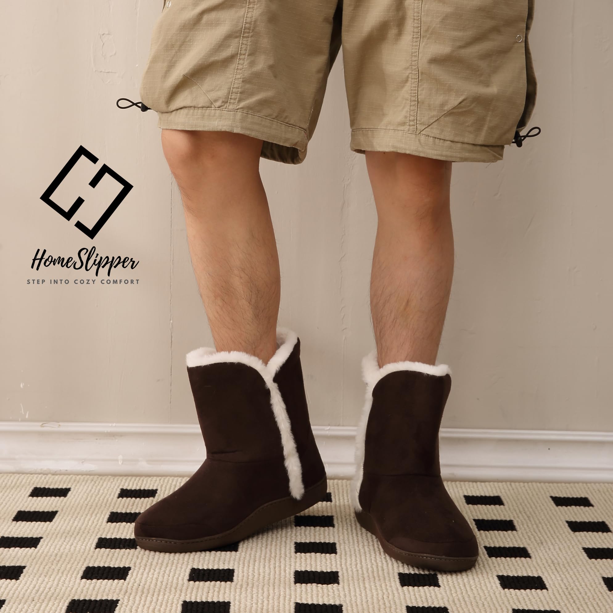 **Men's Winter Memory Foam Slippers - Soft Warm Indoor House Boots for Cozy Home Comfort | Perfect for Lounging & Relaxing**