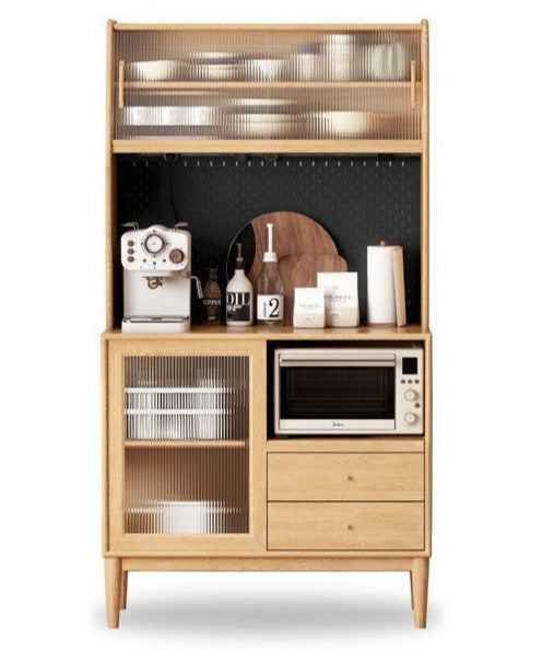 39.4x17.7x72.8 inch / 100x45x185сm / Natural wood color / sideboard + shelf + New Kelan electric rail