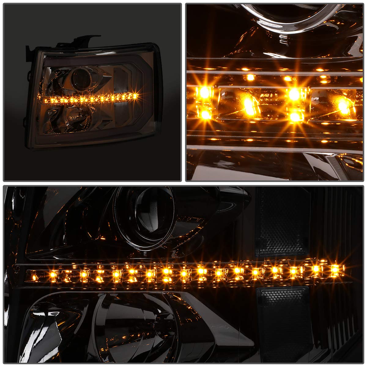 Auto Dynasty LED DRL Headlights for 2007-2014 Chevy Silverado - Sequential Turn Signal | Off-Road & Night Driving