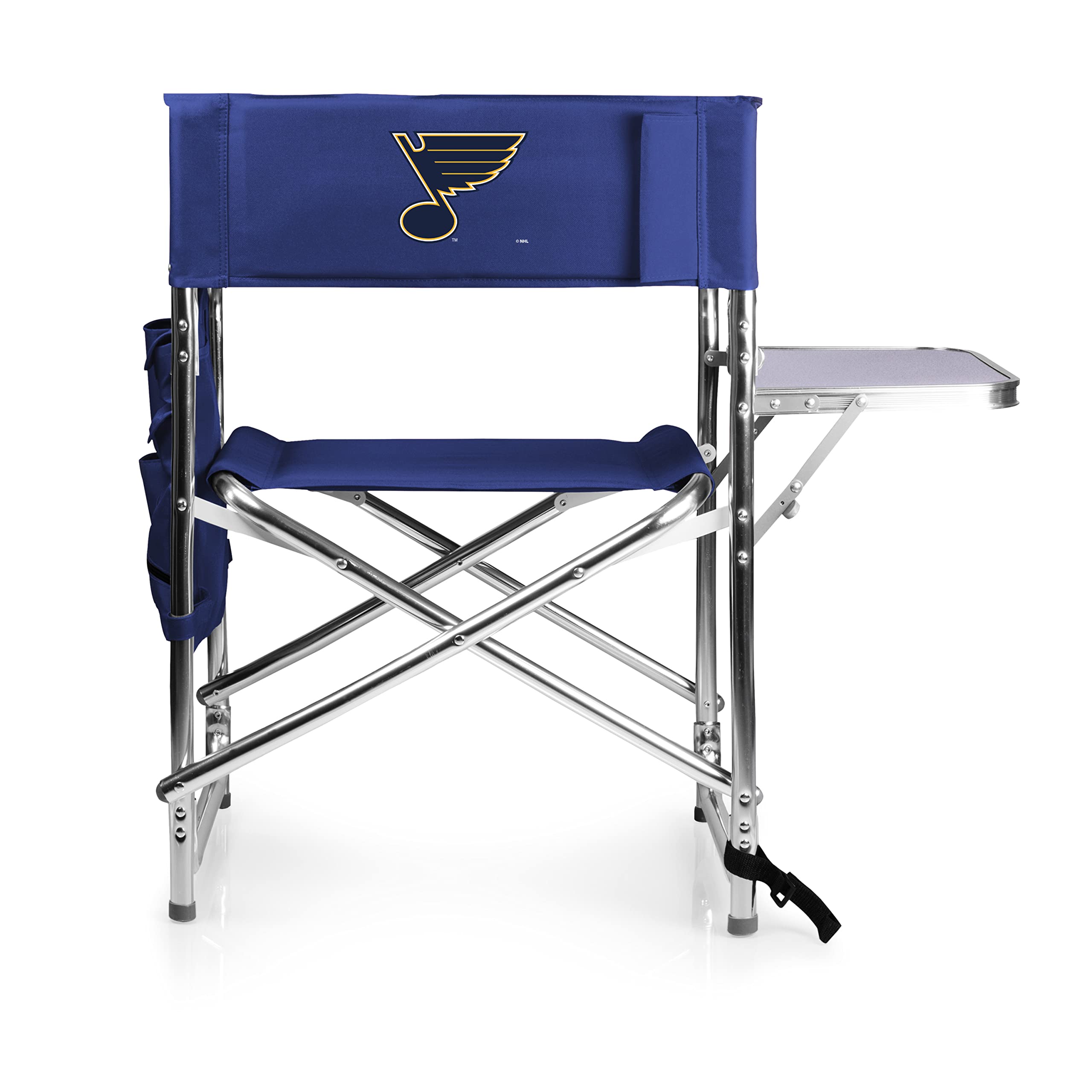 St Louis Blues NHL Folding Camp Chair with Side Table - Portable Beach Chair for Adults - Perfect for Tailgating, Camping & Outdoor Events