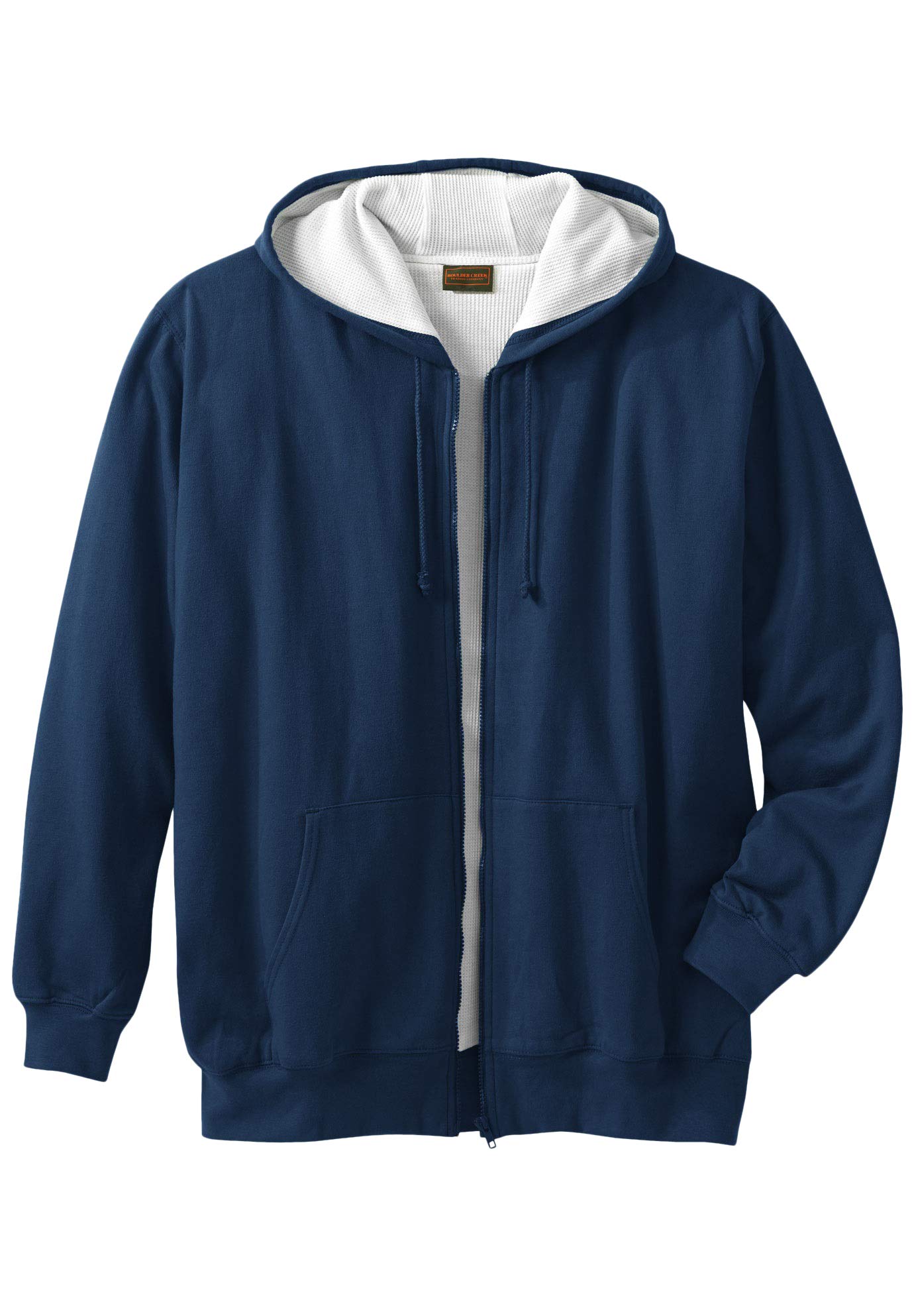 Boulder Creek by KingSize Men's Big & Tall Full-Zip Thermal Hoodie - Warm Fleece Lined Winter Jacket for Outdoor Activities & Casual Wear