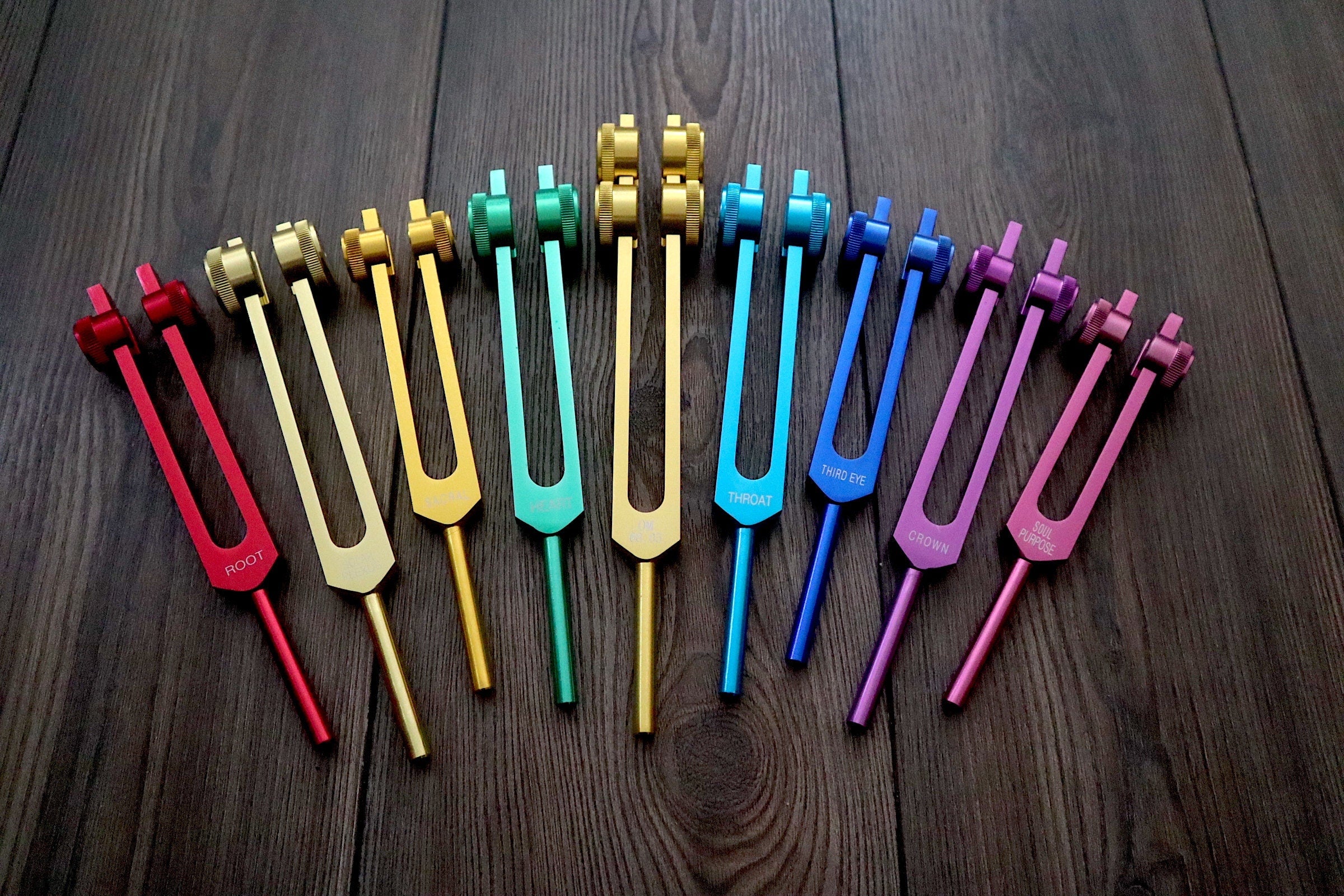 Healing Chakra Tuning Forks Set - 7 Premium Metal Sound Therapy Instruments for Energy Balancing & Meditation - Perfect for Reiki, Yoga, and Holistic Wellness Practices
