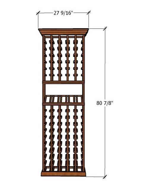 2 Foot Wine Cellar - 90 Bottle Capacity Freestanding Wine Rack for Home, Bar, Restaurant & Basement Storage