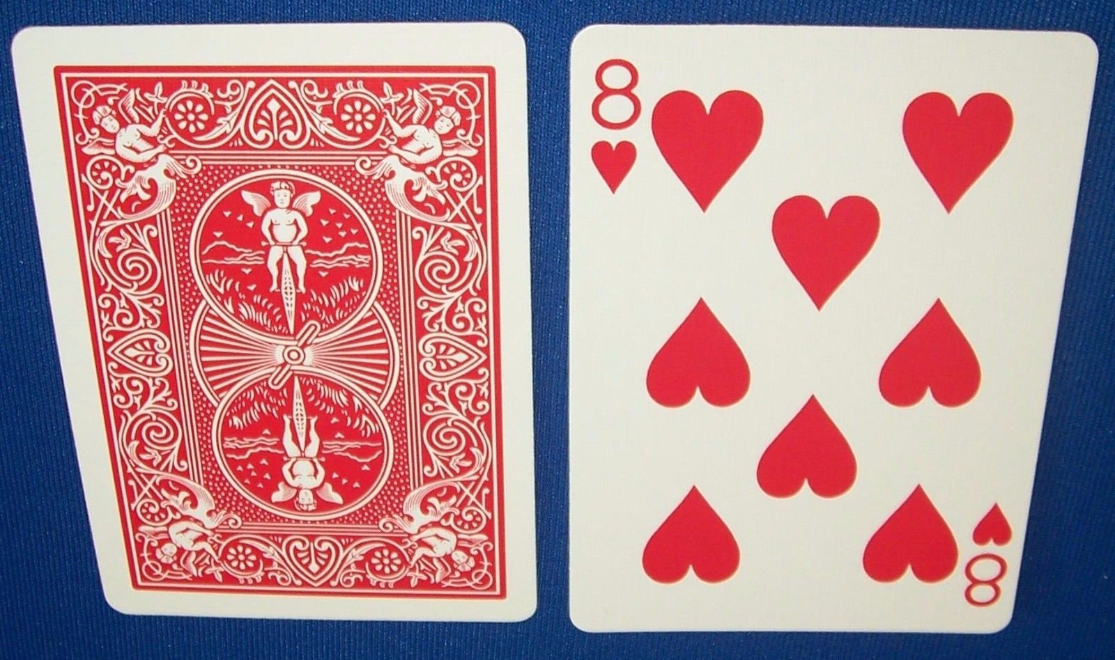 Red Back Bicycle Playing Card Force Deck - Hearts & 8 - Premium Magic Trick Cards for Close-Up Magic, Cardistry & Poker Nights