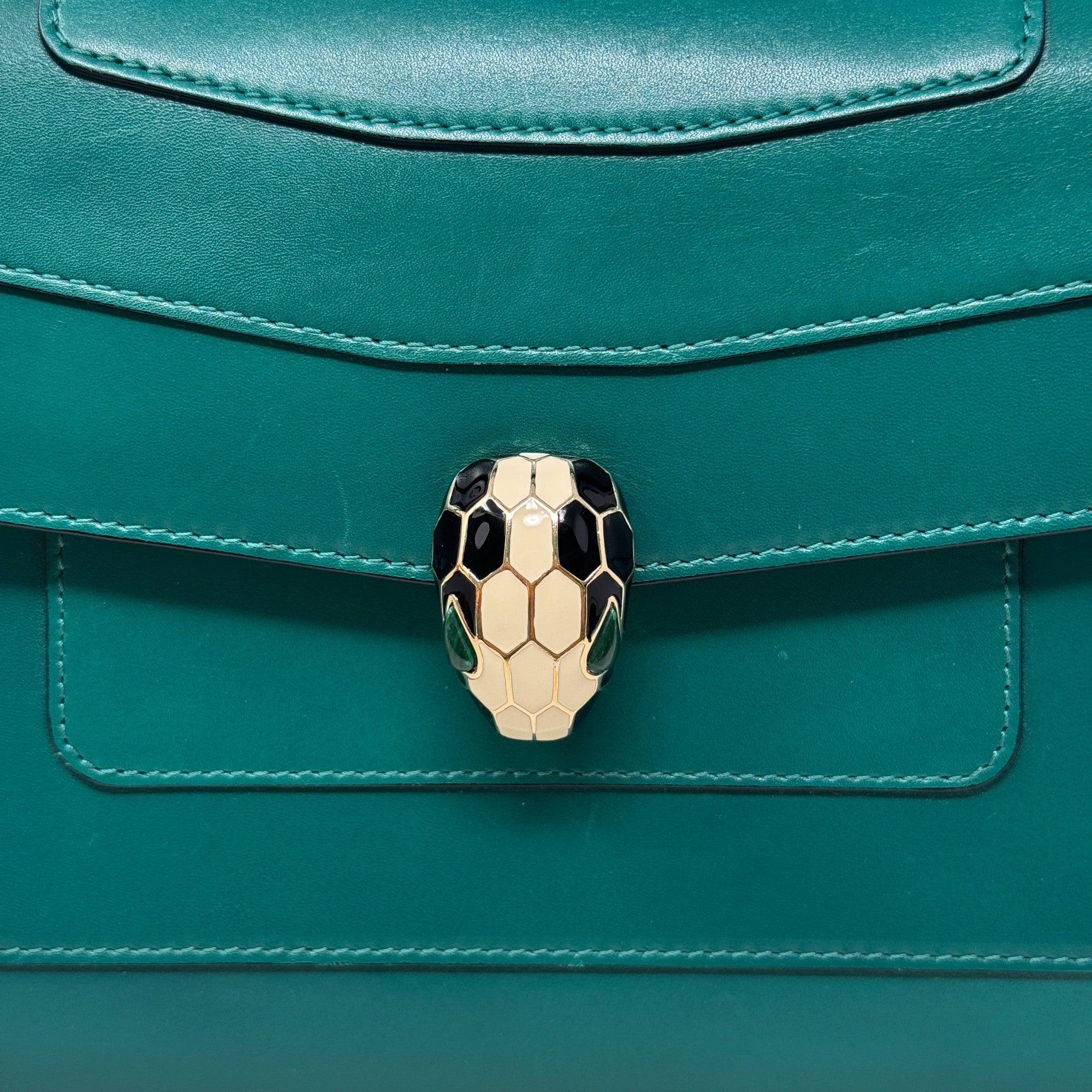 Bvlgari Green Medium Serpenti Shoulder Bag - Luxury Leather Handbag for Women, Perfect for Parties, Work & Evening Events