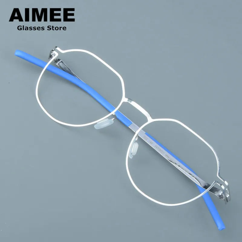 Aimee Women's Full Rim Flat Top Polygon Steel Eyeglasses Frame 13649 | Trendy Geometric Glasses for Women | Perfect for Work, Reading & Fashion Accessories
