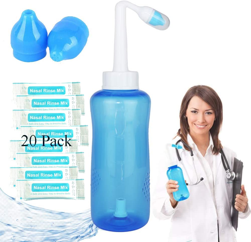 300ml Nasal Wash Bottle - Sinus Rinse Kit for Adults & Kids | Nasal Irrigation System for Allergy Relief & Nasal Care | Perfect for Cold, Flu & Allergy Season