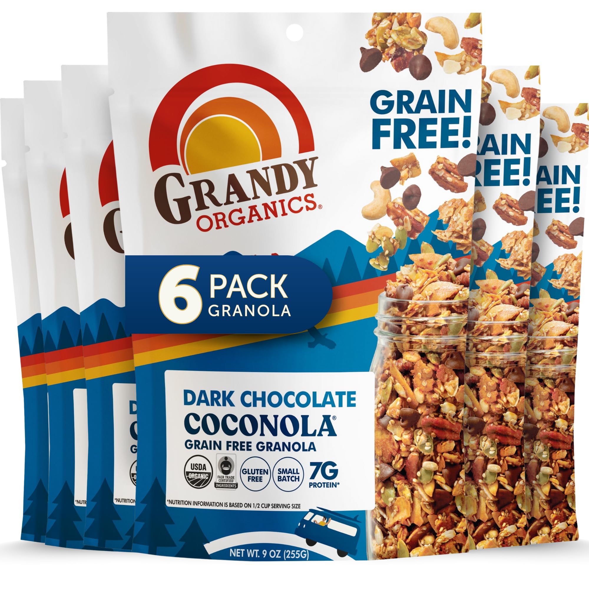 Organic Dark Chocolate Coconola Granola - Gluten Free, Paleo Friendly for Snacks & Breakfast