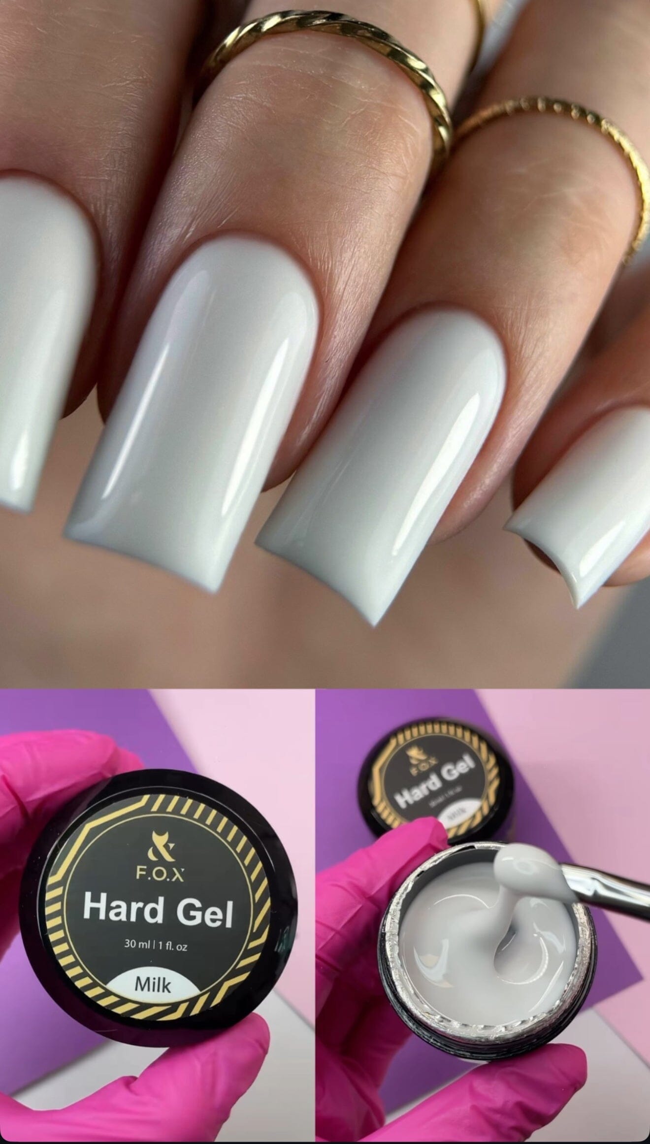 Premium F.O.X Hard Gel Cover Milk - 15ml Nail Polish for Long-Lasting Shine & Protection | Perfect for Manicures, Pedicures, and Salon-Quality Nails at Home