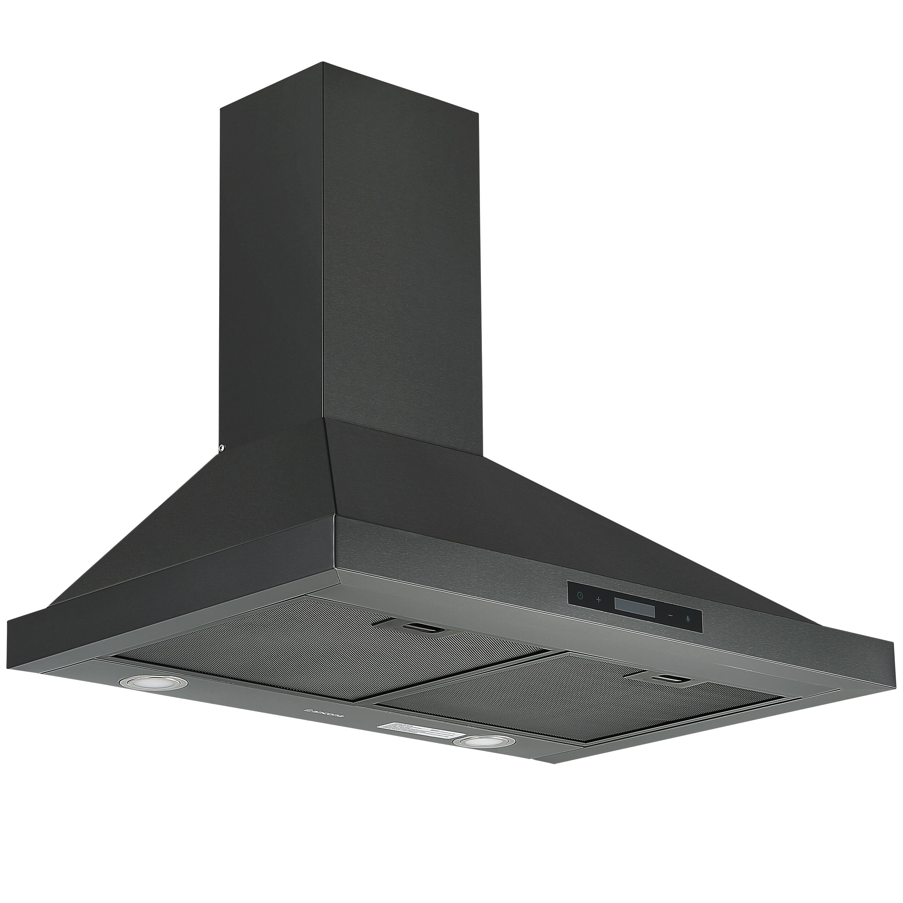 Ancona 30 Inch Black Stainless Steel Convertible Wall Mount Pyramid Range Hood - Powerful Kitchen Ventilation for Gas Stove, Cooking, Smoke Removal
