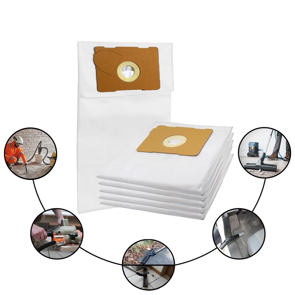 20 Pack Vacuum Cleaner Replacement Bags - Compatible with PROTOOL VCP 320 E Dust Collector | High Filtration Dust Bags for Workshop, Garage & Home Cleaning