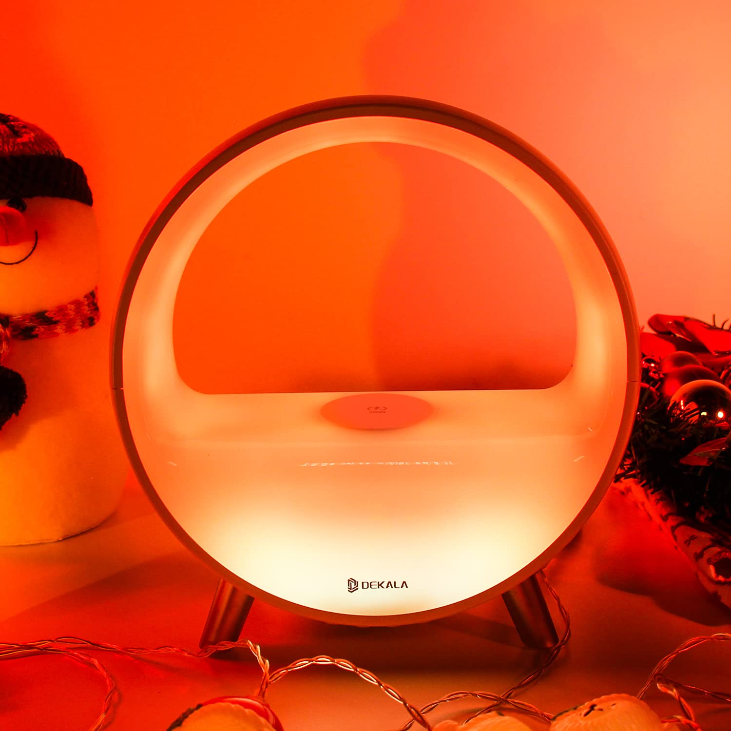 Updated Smart Dekala Arches Sunrise Alarm Clock with 15W Fast Wireless Charging, White Noise Sound Machine & Smart Ambient Lamp - Gradual Sunrise Simulation, App & Touch Control for Better Sleep & Relaxation (Perfect for Bedrooms, Offices & Meditation Spaces)