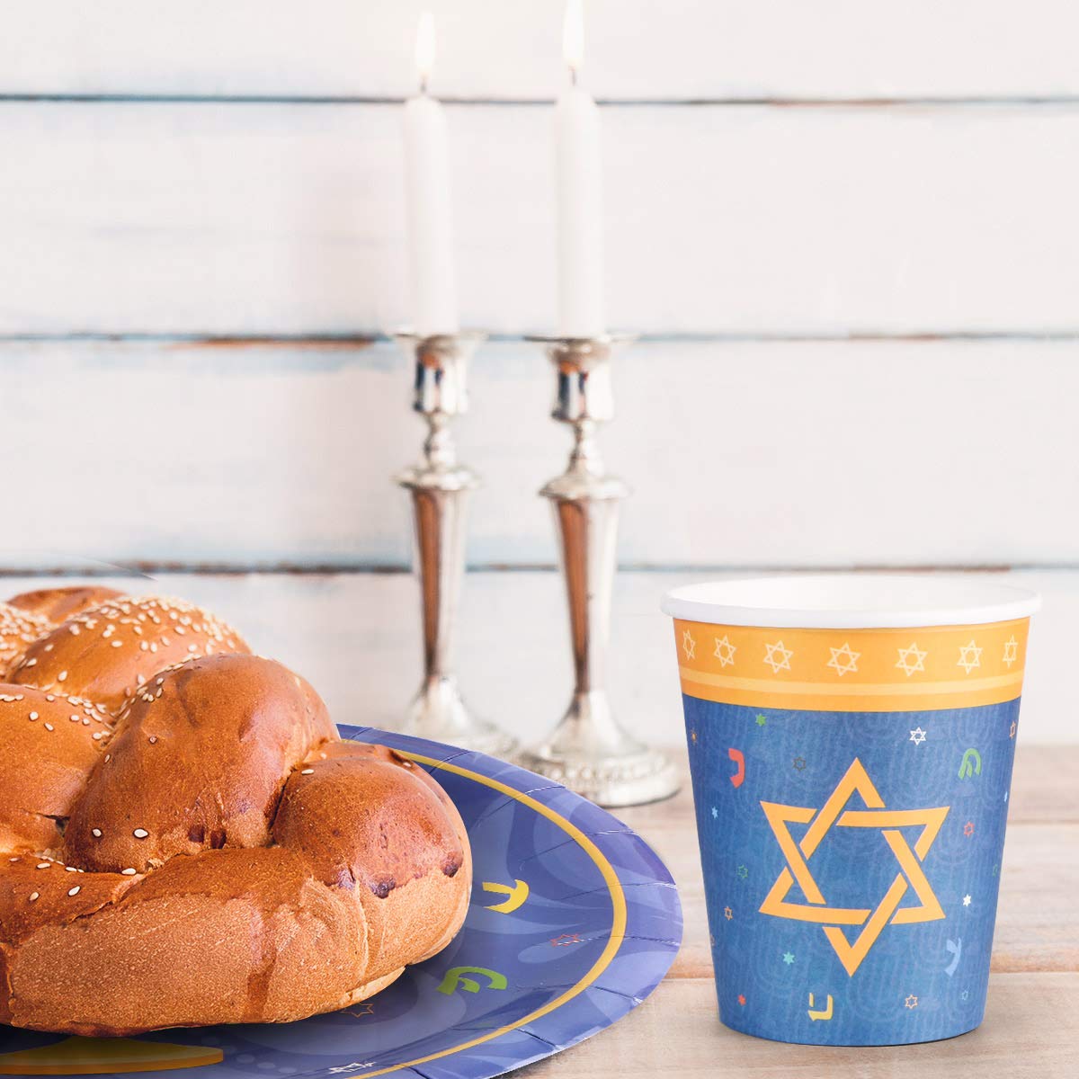 44PCS Hanukkah Party Set - Premium Chanukah Decorations with Plates, Cups & Napkins for Jewish Holiday Celebrations | Perfect for Hanukkah Parties, Family Gatherings & Festival Home Decor