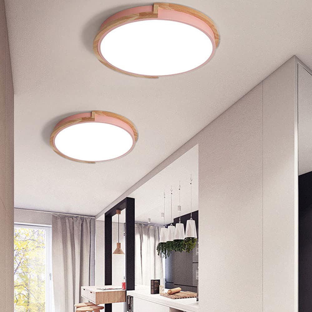 Pink Macarons Kids Ceiling Lights - Modern Nordic LED Flush Mount Lighting for Bedrooms (3000K-6000K Adjustable) - Dome Light Fixtures for Girls' Room, Nursery & Playroom Decor