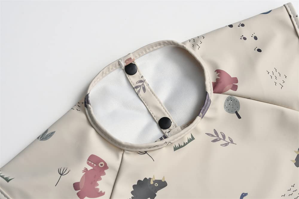 Waterproof Baby Bibs for Infants & Toddlers - Extra Cover Feeding Bib with Food Catcher - Easy to Clean & Washable - Perfect for Mealtime, Travel & Messy Play
