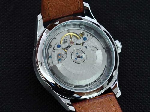 FANMIS Automatic Men's Watch with Power Reserve, White Dial & Blue Numbers, Date Calendar - Perfect for Business, Casual & Formal Occasions