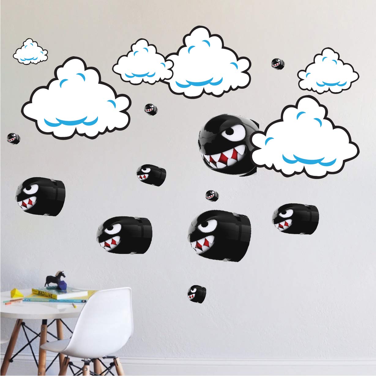Video Game Bullet Wall Stickers - Removable Gamer Decals for Kids Room, Game Room & Nursery Decor, Console Wall Art for Gaming Enthusiasts