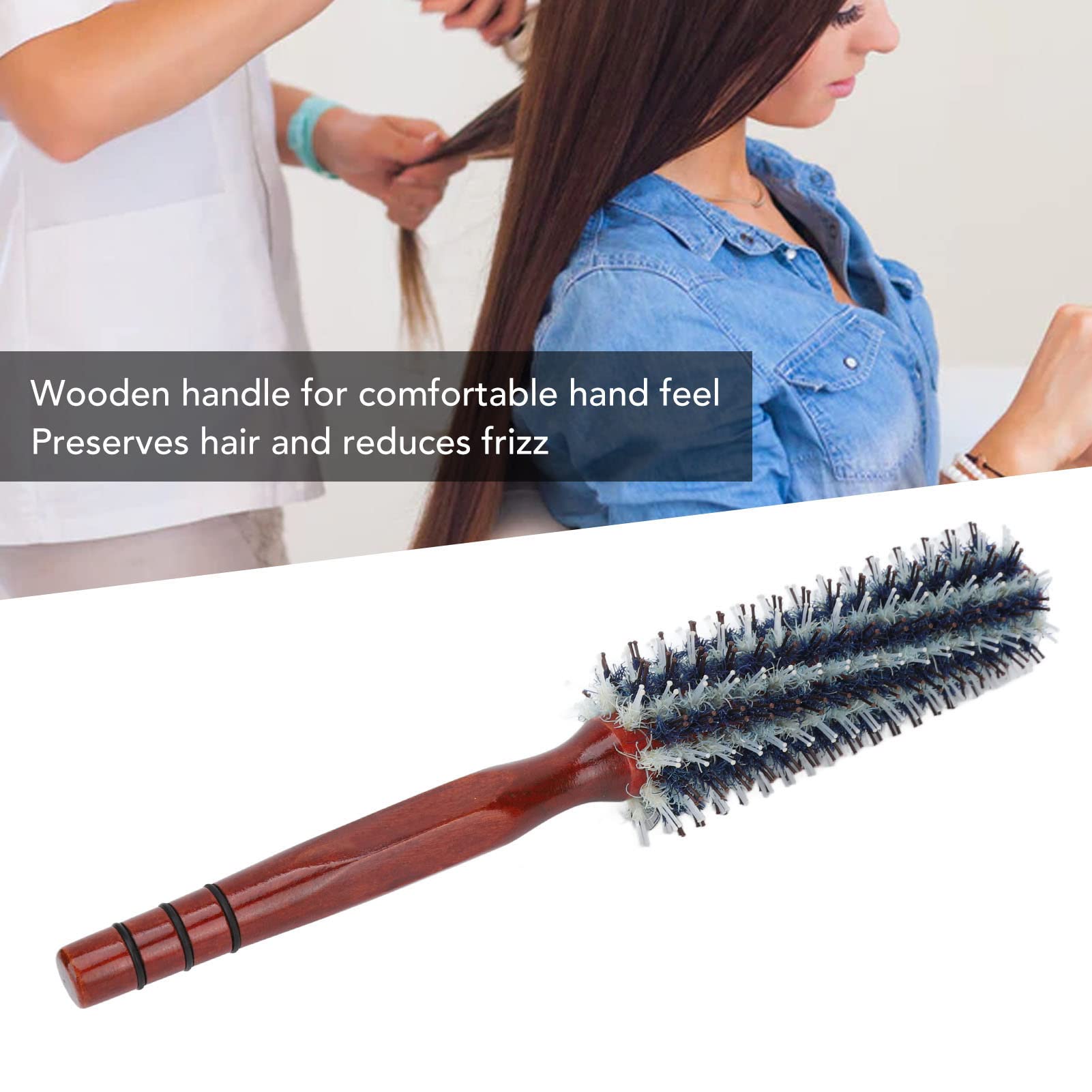 Anti Static Round Hair Brush for Styling - Heat Resistant Salon & Home Use - 16 Inch Medium Roll Comb for Smooth & Tangle-Free Hair (Perfect for Blowouts, Curling & Daily Hair Care)