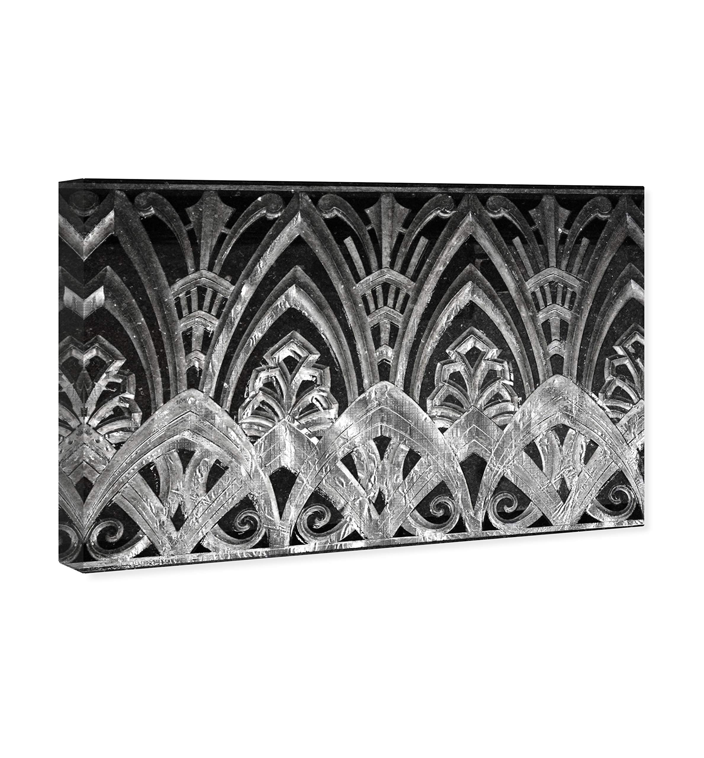 Abstract Wall Art Canvas Print 'Copacabana in Silver' - 30x20 Inch Gray & Black Modern Home Decor | Perfect for Living Room, Bedroom or Office Wall Decoration