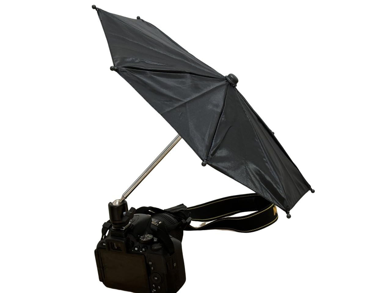 360° Swivel Camera Umbrella with Hot Shoe Mount - 37cm Sun & Rain Protection for DSLR Cameras - Perfect for Outdoor Photography, Vlogging & Rainy Day Shoots