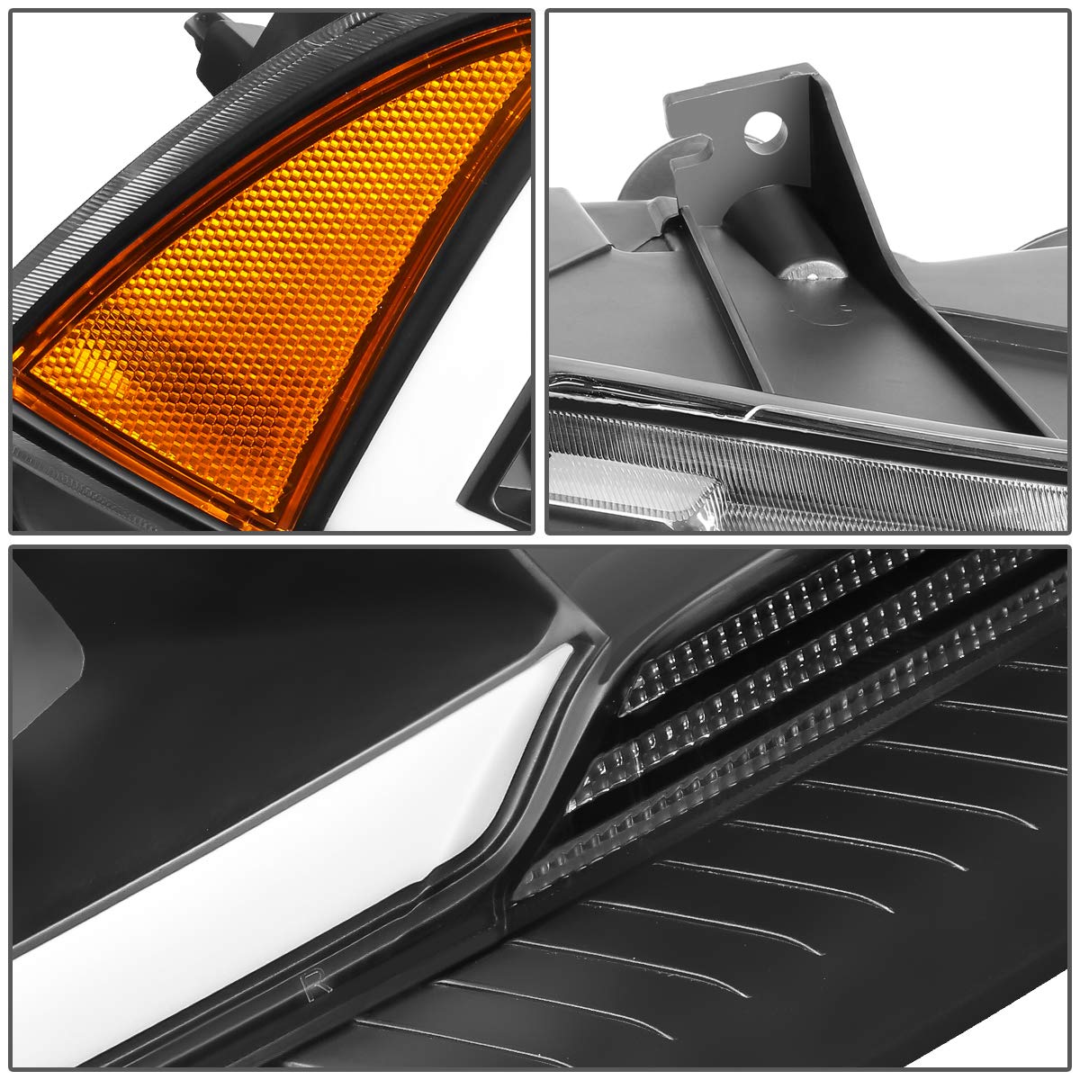 Auto Dynasty 3D LED DRL Projector Headlights Assembly - Compatible with Dodge Charger 2011-2014 Models - Driver & Passenger Side - Black Housing - Upgrade for Night Driving & Enhanced Visibility