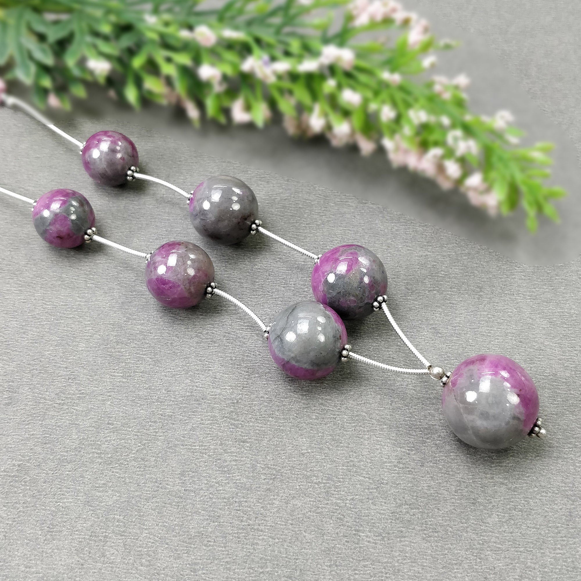 Natural Untreated Bi-Color Zoisite Ruby Gemstone Loose Beads (206.50cts, 12.5mm-17.5mm) - Perfect for Jewelry Making, DIY Crafts & Healing Crystal Collections