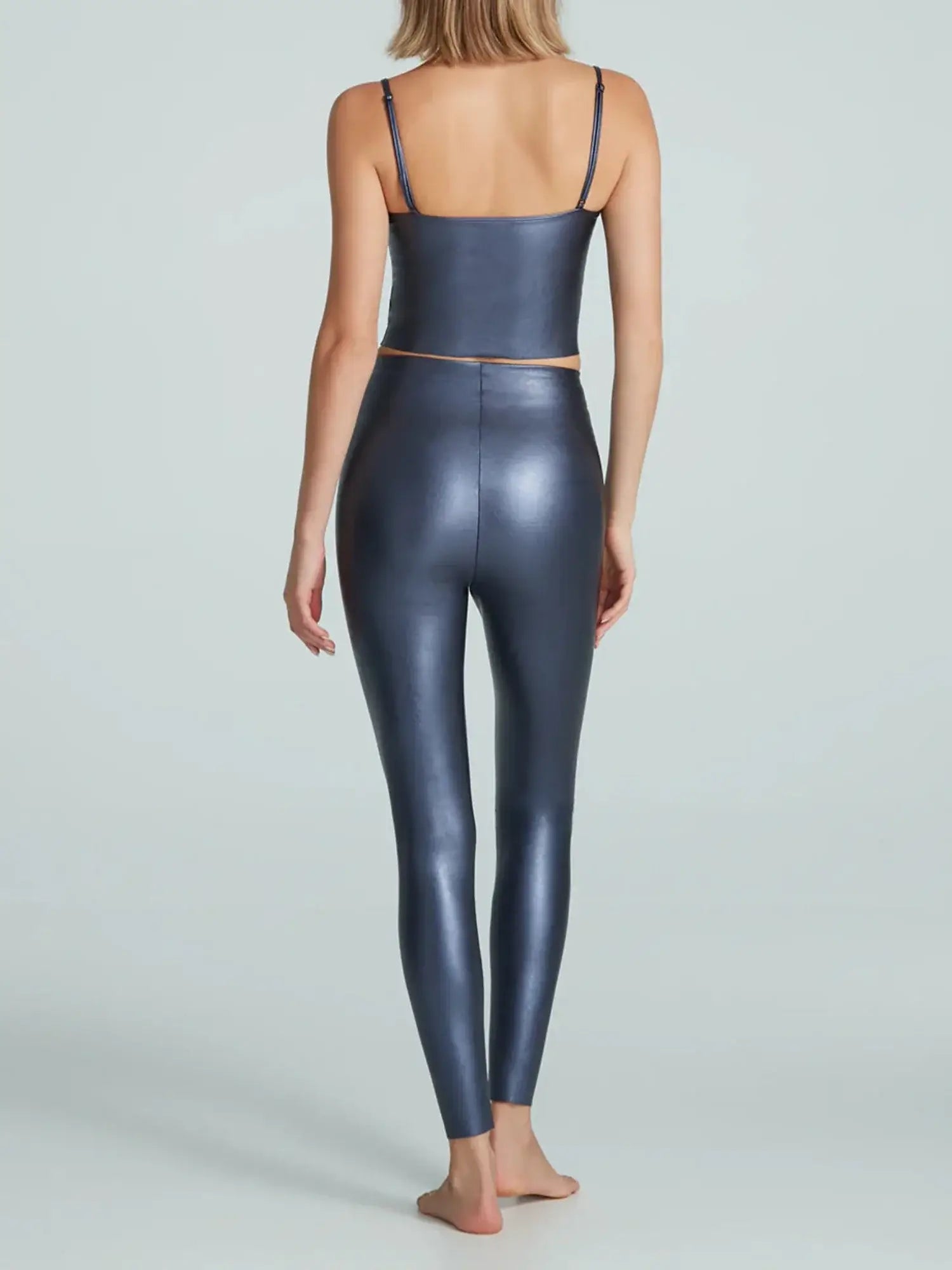 Stylish Faux Leather Leggings with Galaxy Print - High Waisted Stretchy Pants for Women | Perfect for Yoga, Workout & Night Out