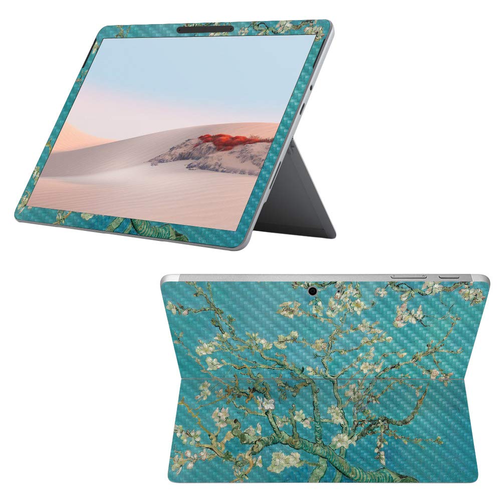 Premium Carbon Fiber Skin for Microsoft Surface Go 2 (2020) - Almond Blossom Design | Protective & Durable Textured Cover | Easy Application | Made in USA | Perfect for Work, Travel & School Protection