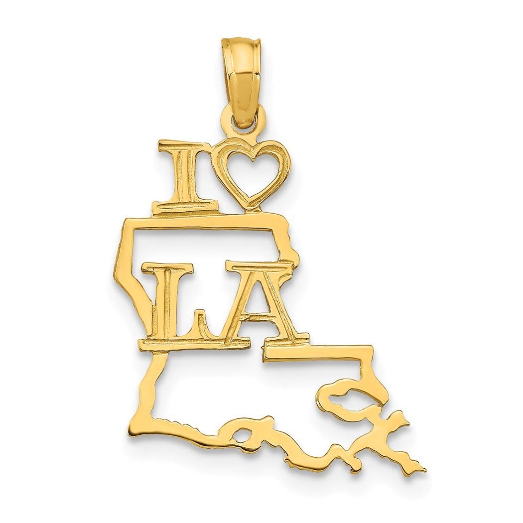 14K Solid Gold Louisiana State Pendant Necklace for Women - Elegant Jewelry Gift for Her - Perfect for Birthdays, Anniversaries & Southern Pride Fashion