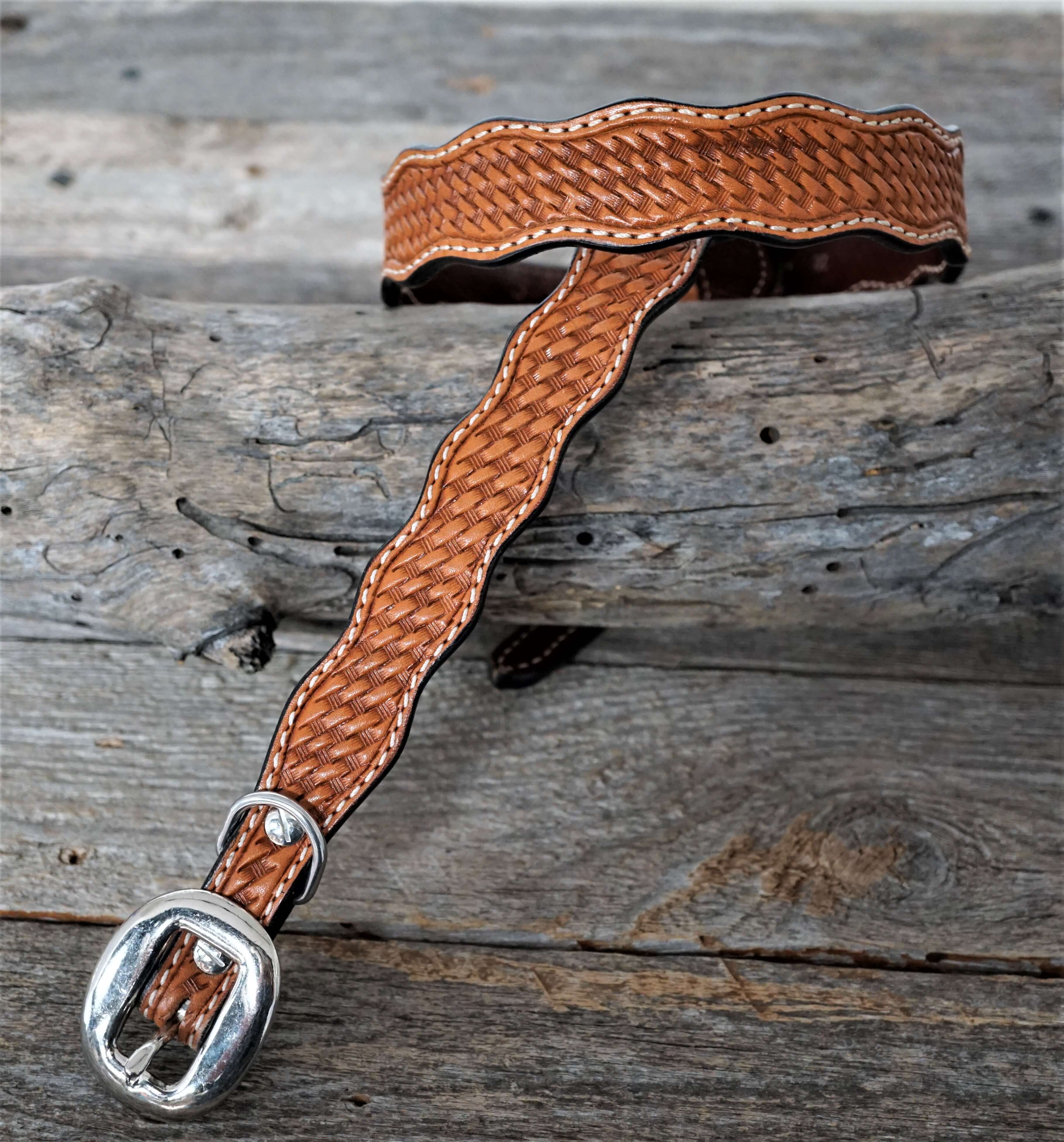 Premium Light Oil Leather Dog Collar - Adjustable Sizes 10-28 Inches - Durable & Comfortable for Daily Walks, Training & Outdoor Adventures