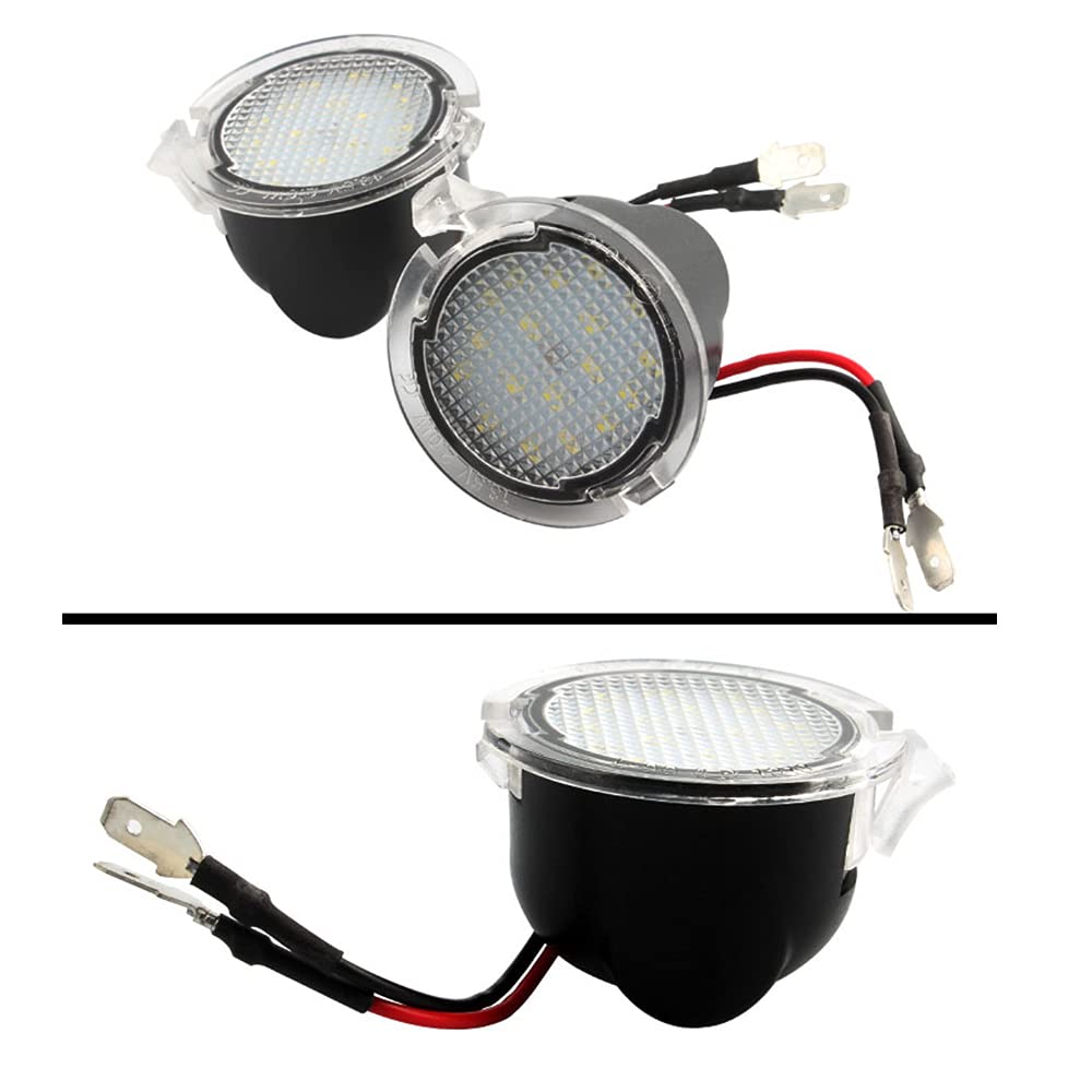 2Pcs LED Side Mirror Puddle Lights - Compatible with Ford C-Max, Focus, Kuga, Mondeo, F-150, Explorer, Edge - Waterproof Under Mirror LED Lamps for Enhanced Night Visibility & Safety - Perfect for Parking, Driveways & Dark Roads